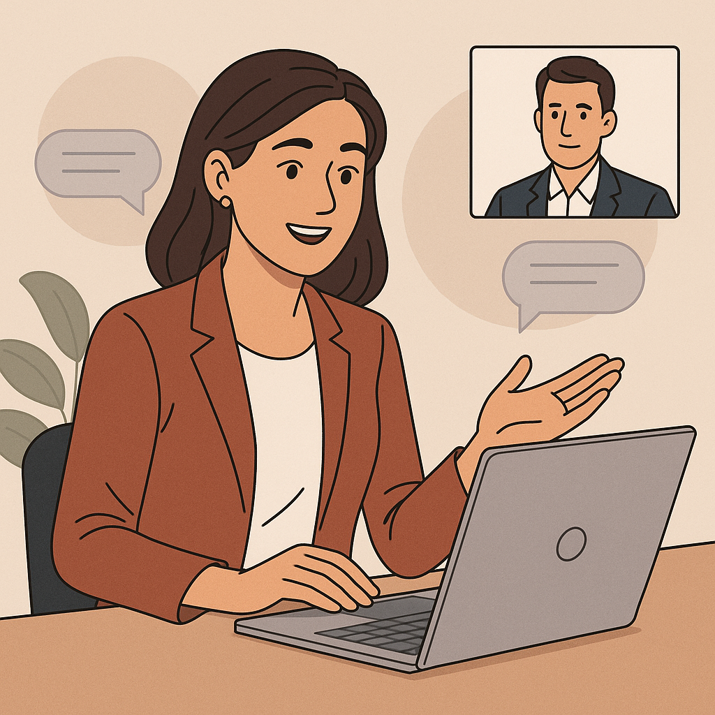 Preguntas de inversores: cómo clavar la primera entrevista o videollamada Fundador en videollamada con inversor, revisando métricas y plan financiero