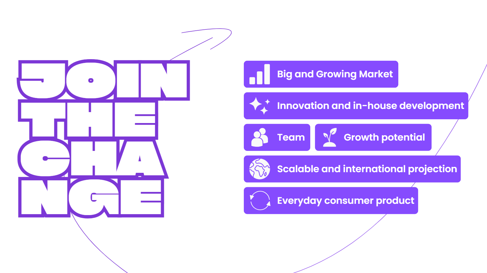 Slide resumen final pitch deck destacando razones para invertir en startup